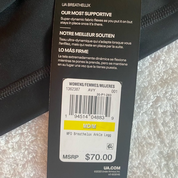 NWT Under Armour Breathelux Ankle Legging, black, size M - Picture 5 of 8